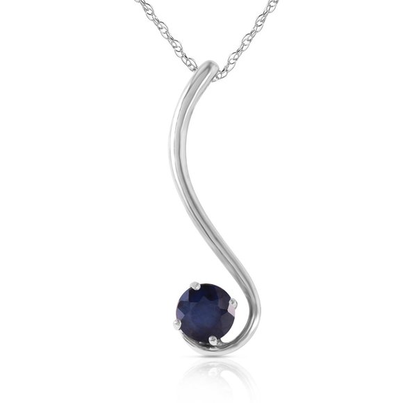 14K. SOLID GOLD NECKLACE WITH NATURAL SAPPHIRE